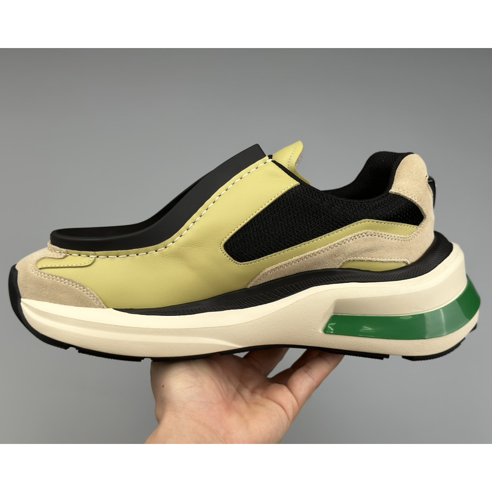 Prada Systeme Brushed Leather Sneakers With Bike Fabric And Suede  - DopestKickz