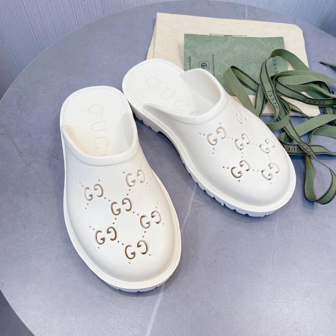 Gucci Platform Perforated G Sandal - DopestKickz