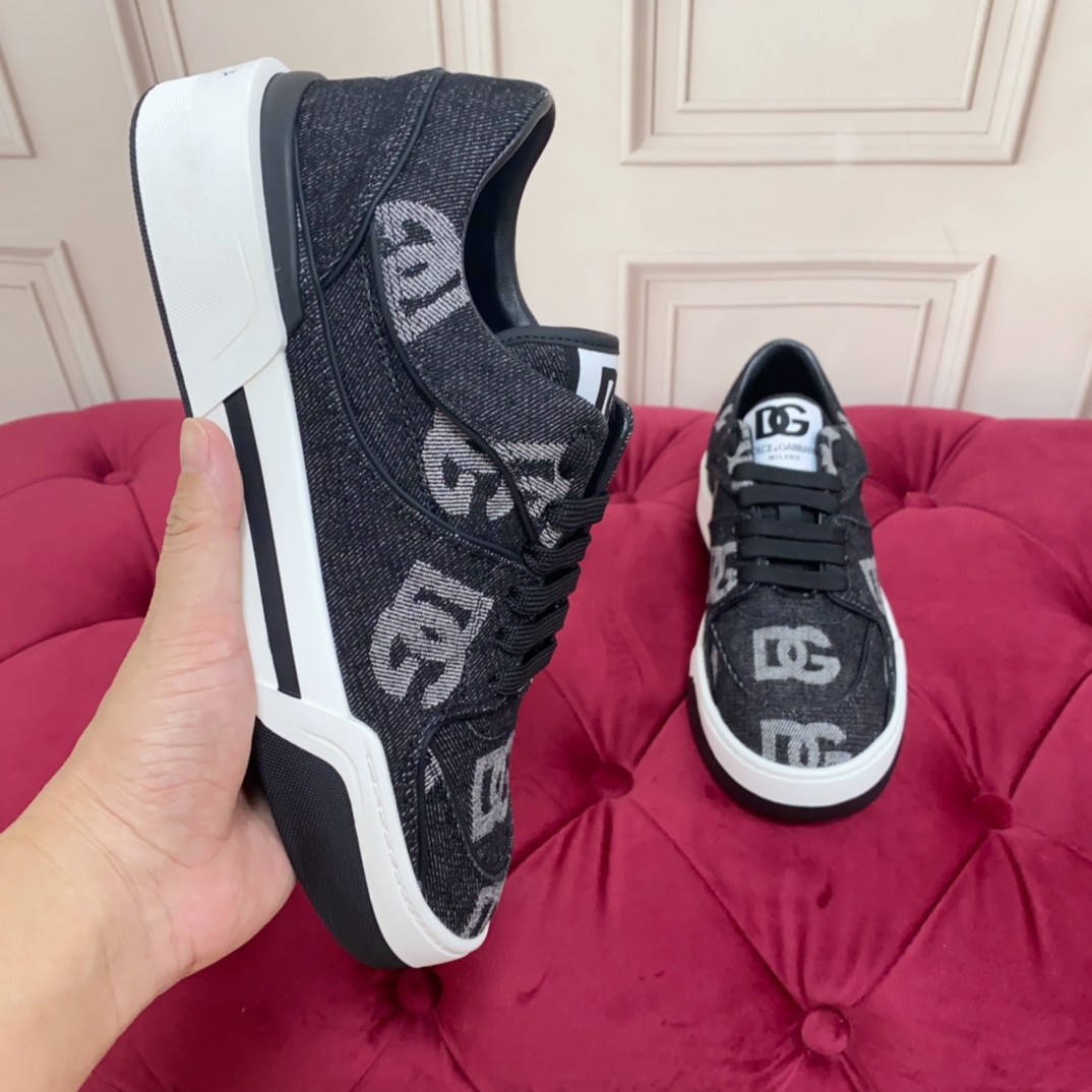 Dolce & Gabbana New Roma Sneakers With Denim Logo - DopestKickz