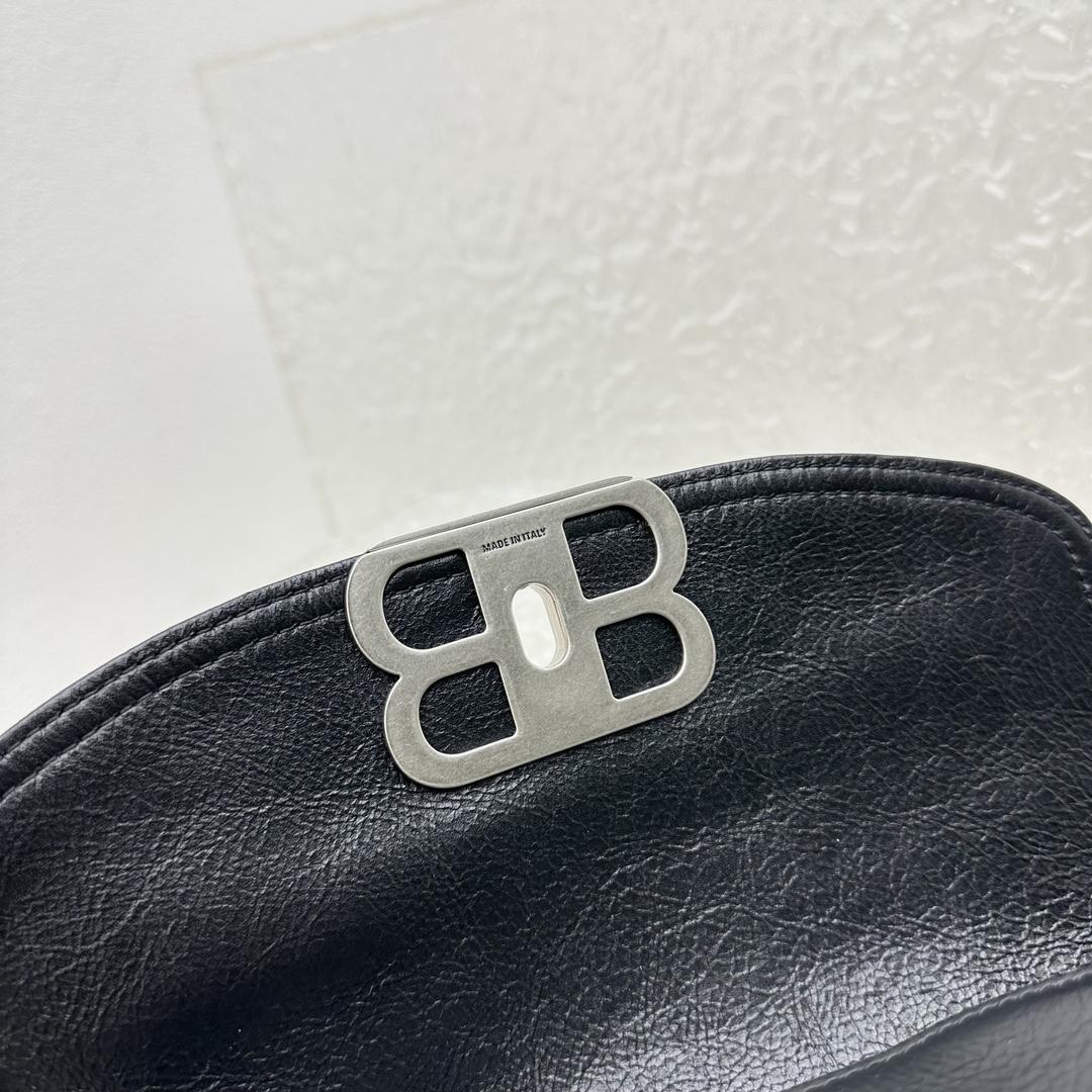 Balenciaga BB Soft Small Flap Bag In Black - DopestKickz