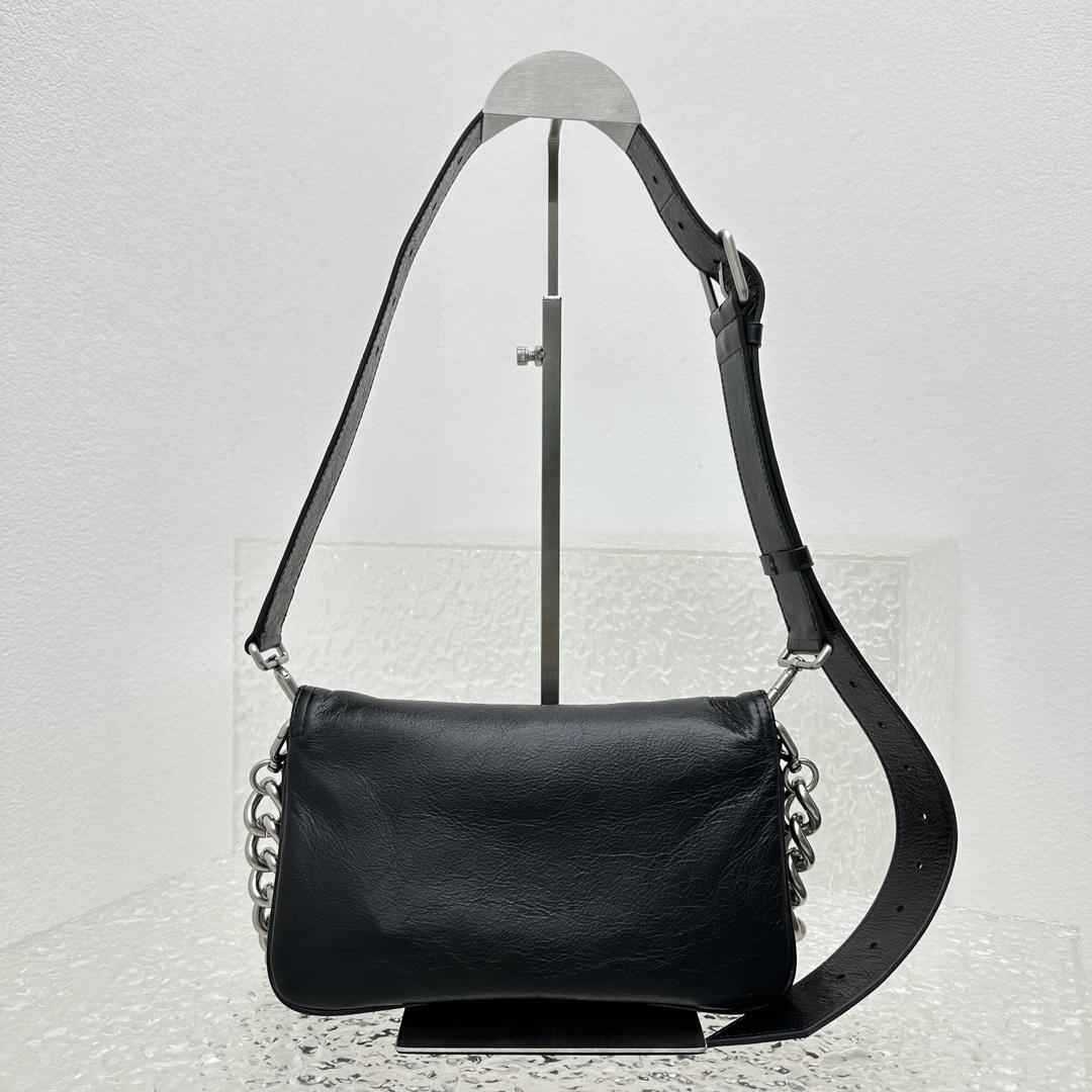 Balenciaga BB Soft Small Flap Bag In Black - DopestKickz
