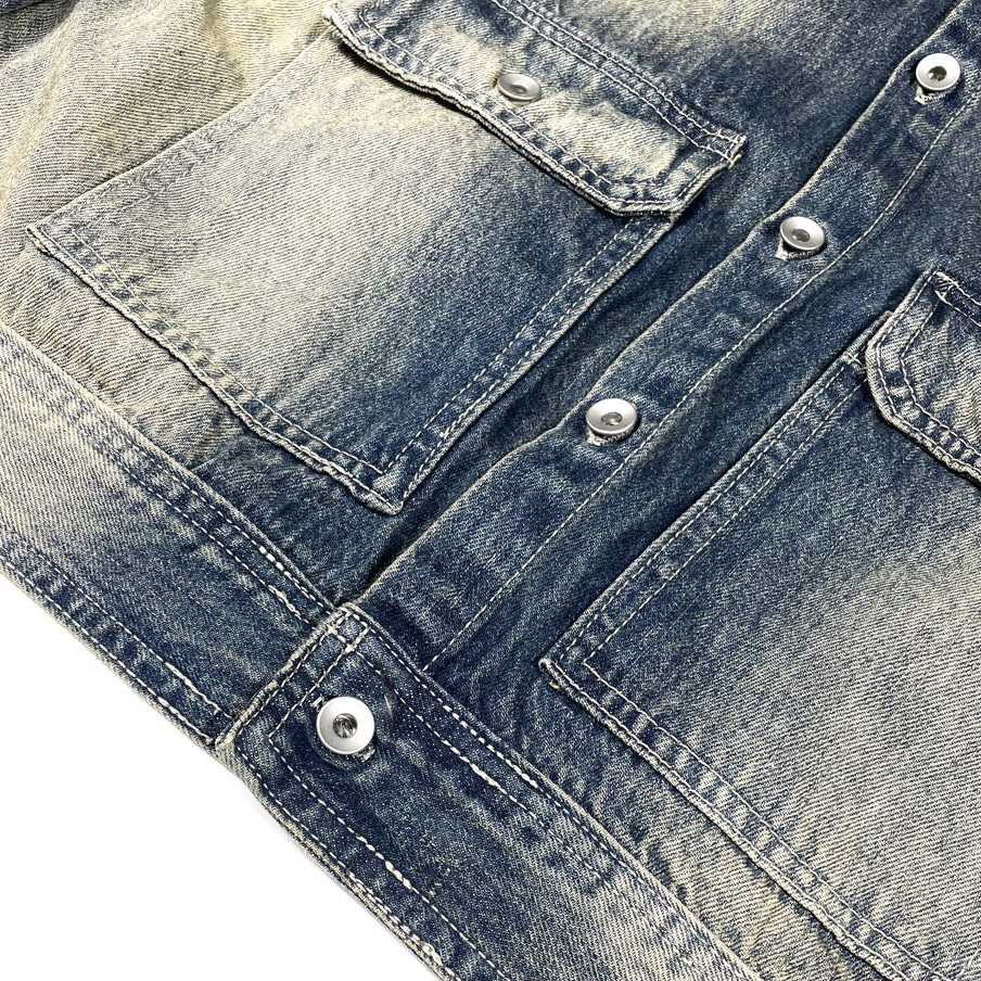 Rick Owens Cropped Denim Jacket - DopestKickz