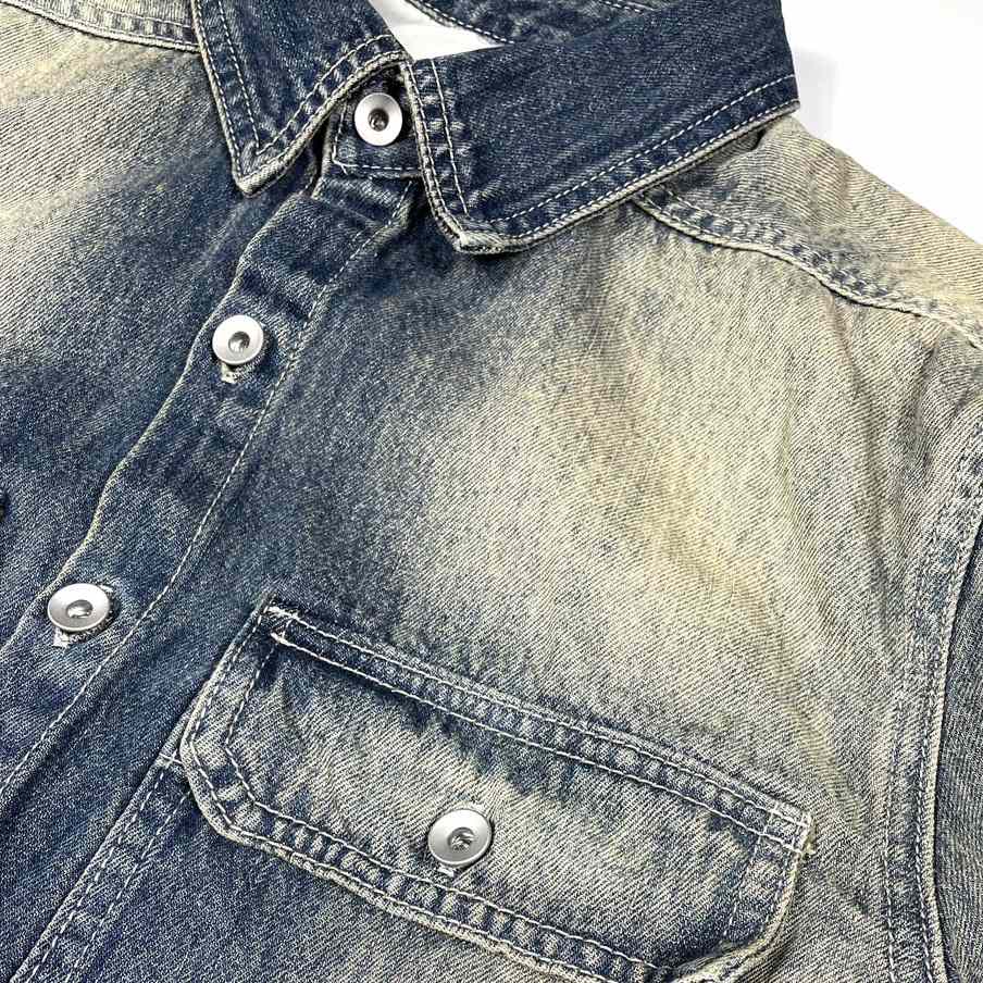 Rick Owens Cropped Denim Jacket - DopestKickz