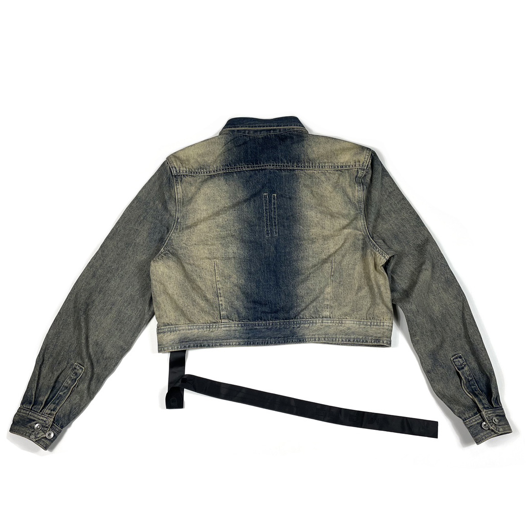 Rick Owens Cropped Denim Jacket - DopestKickz