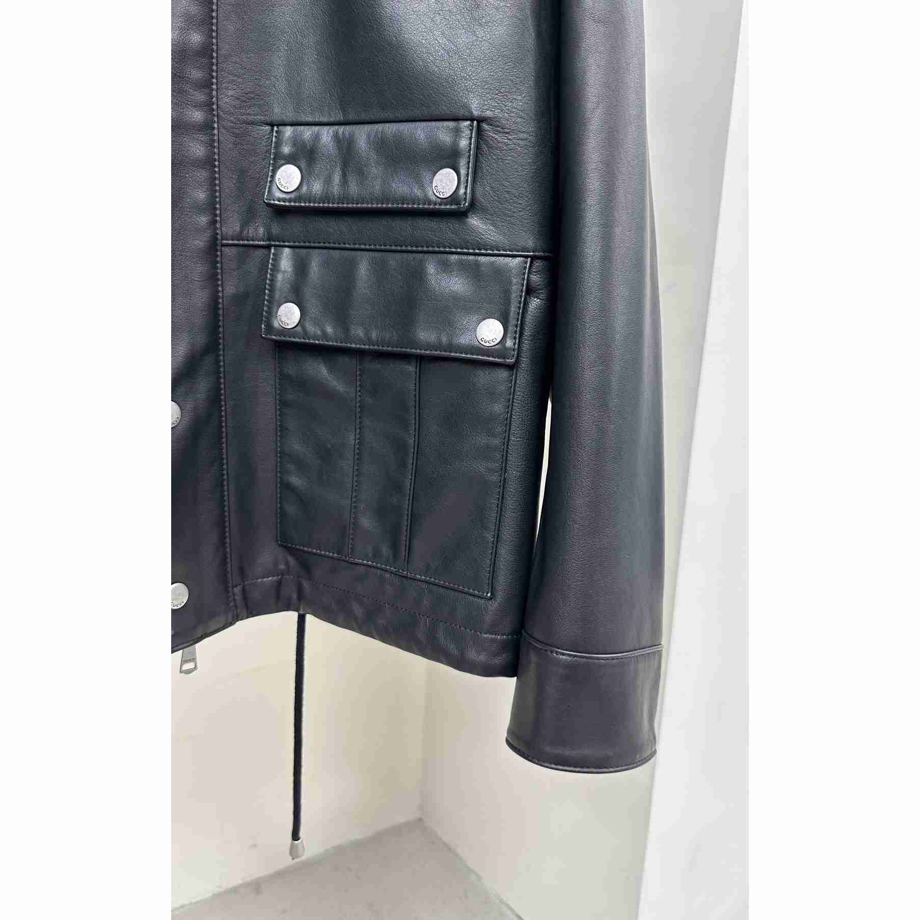 Gucci Leather Jacket With Interlocking G  - DopestKickz