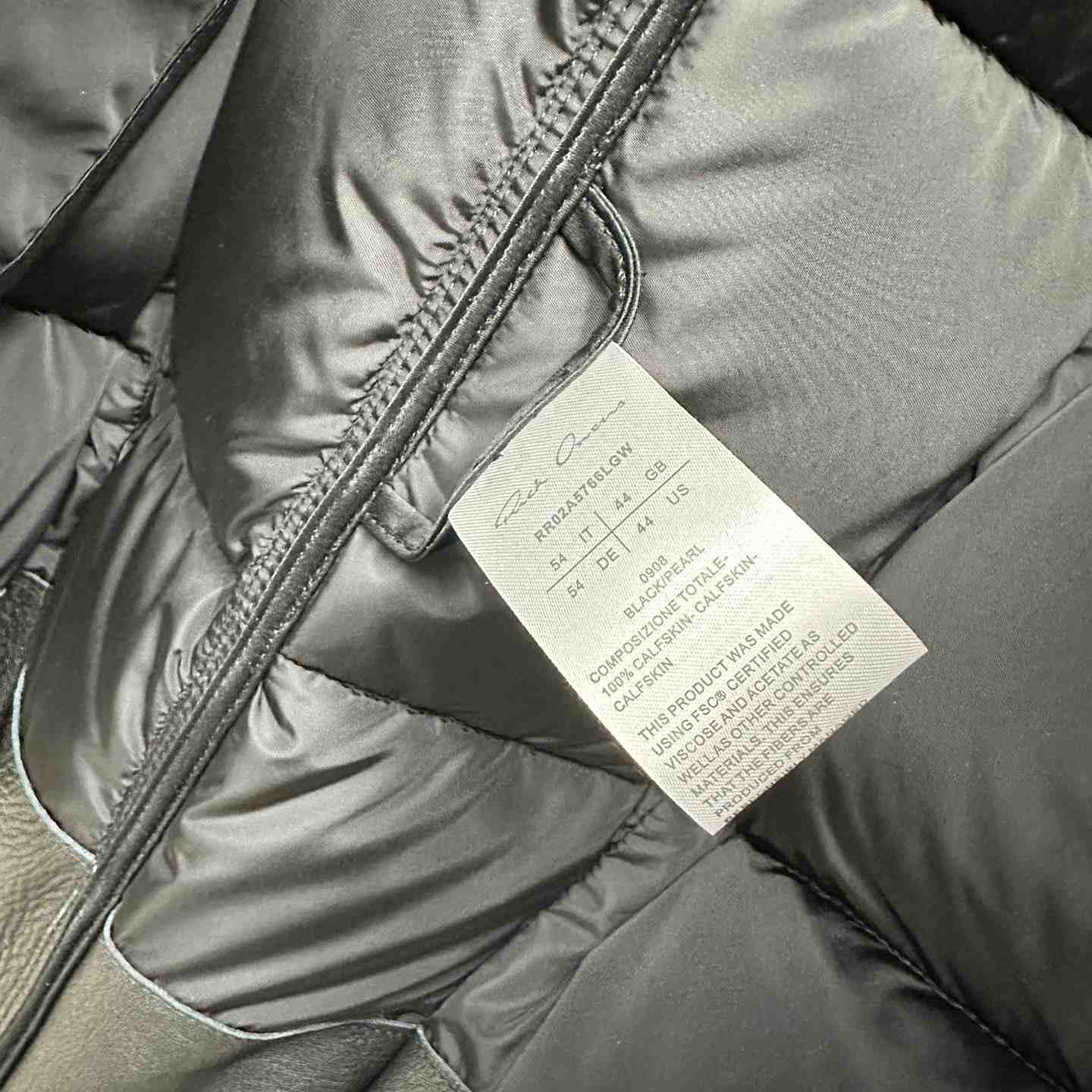 Rick Owens Down Jacket With Zipper - DopestKickz