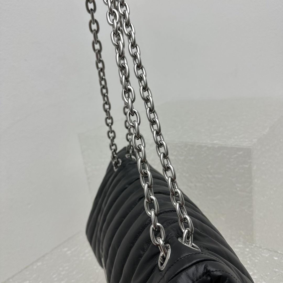 Balenciaga Monaco Large Chain Bag In Black (43.5x32x13cm) - DopestKickz