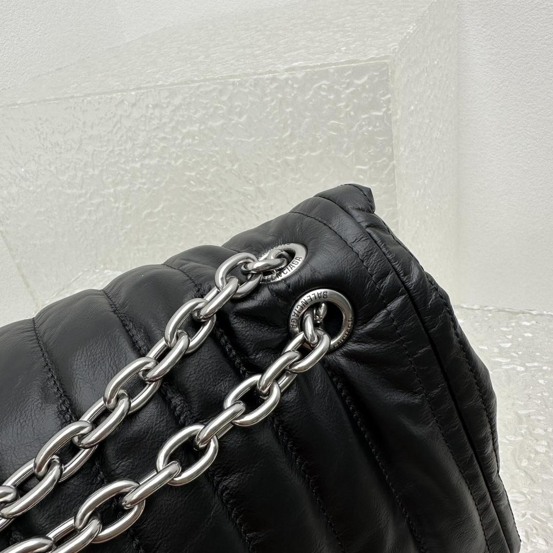 Balenciaga Monaco Large Chain Bag In Black (43.5x32x13cm) - DopestKickz