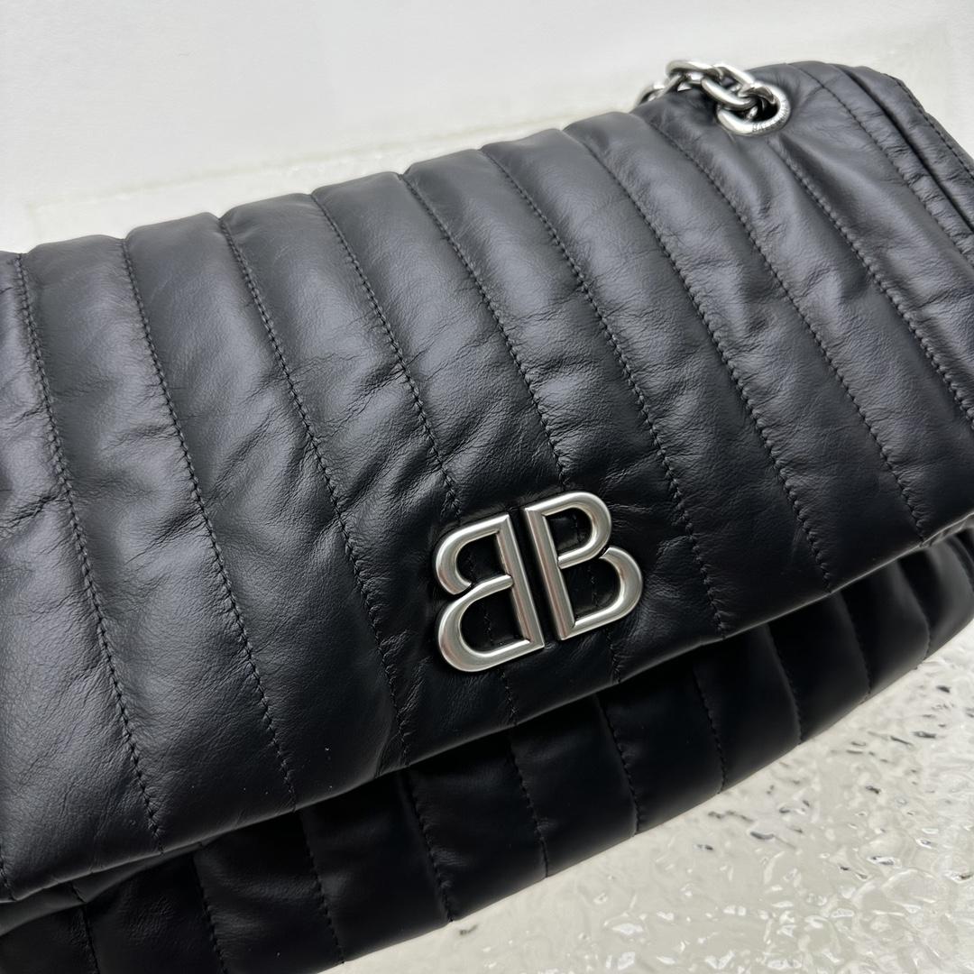 Balenciaga Monaco Large Chain Bag In Black (43.5x32x13cm) - DopestKickz