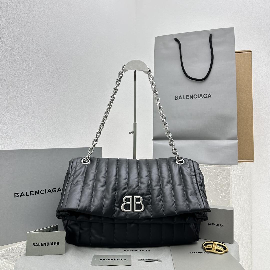 Balenciaga Monaco Large Chain Bag In Black (43.5x32x13cm) - DopestKickz