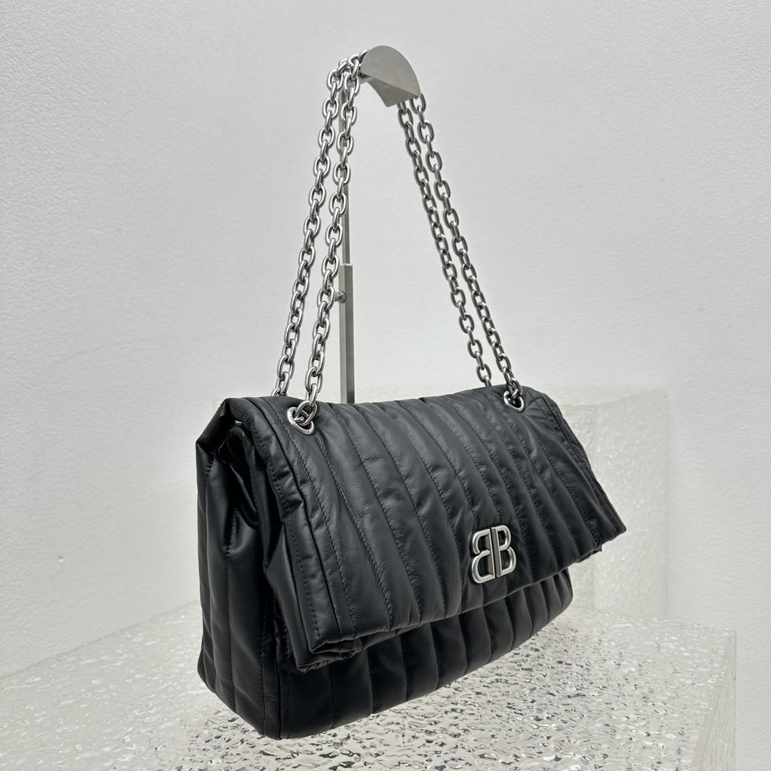 Balenciaga Monaco Large Chain Bag In Black (43.5x32x13cm) - DopestKickz