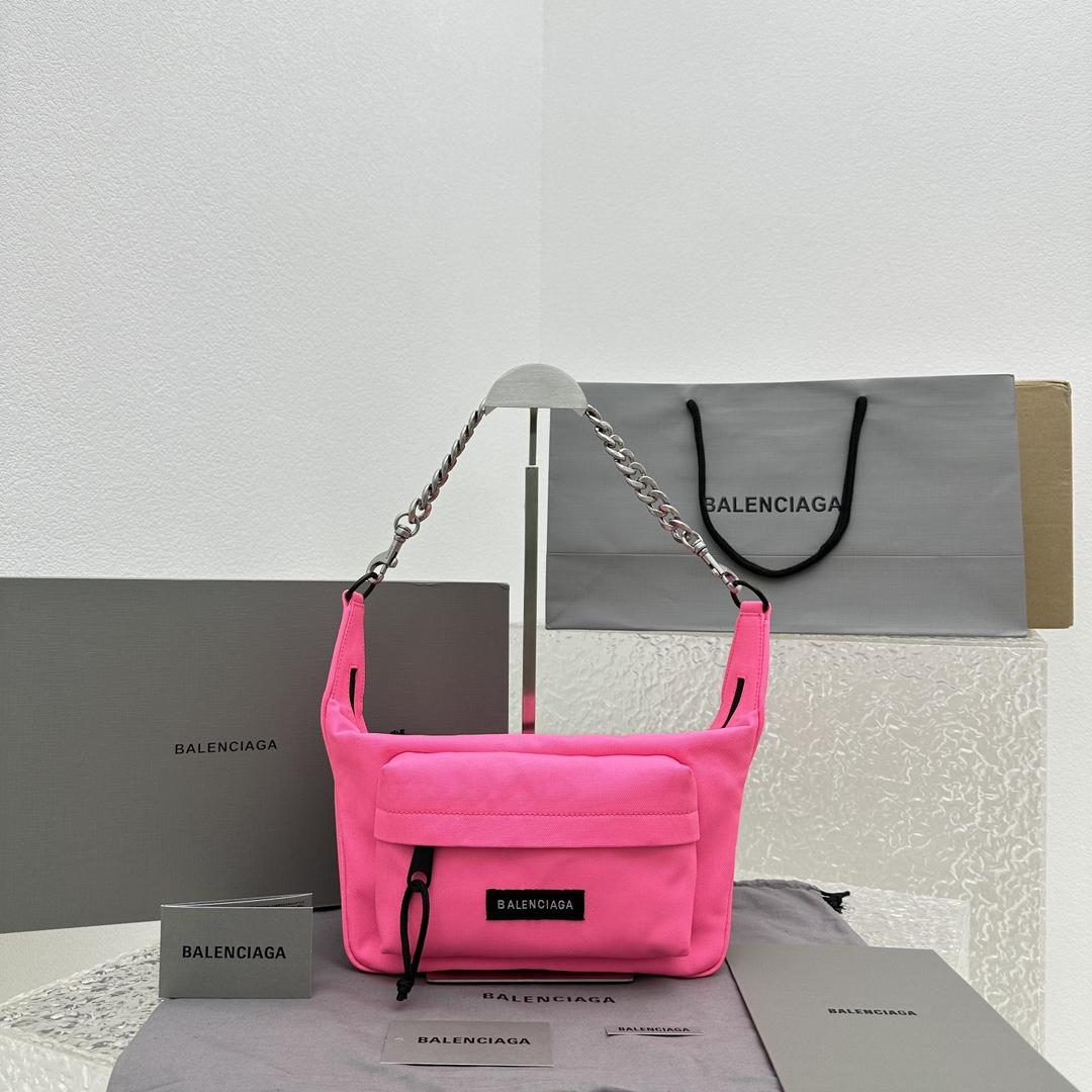Balenciaga Raver Medium Bag With Chain In Neon Pink - DopestKickz