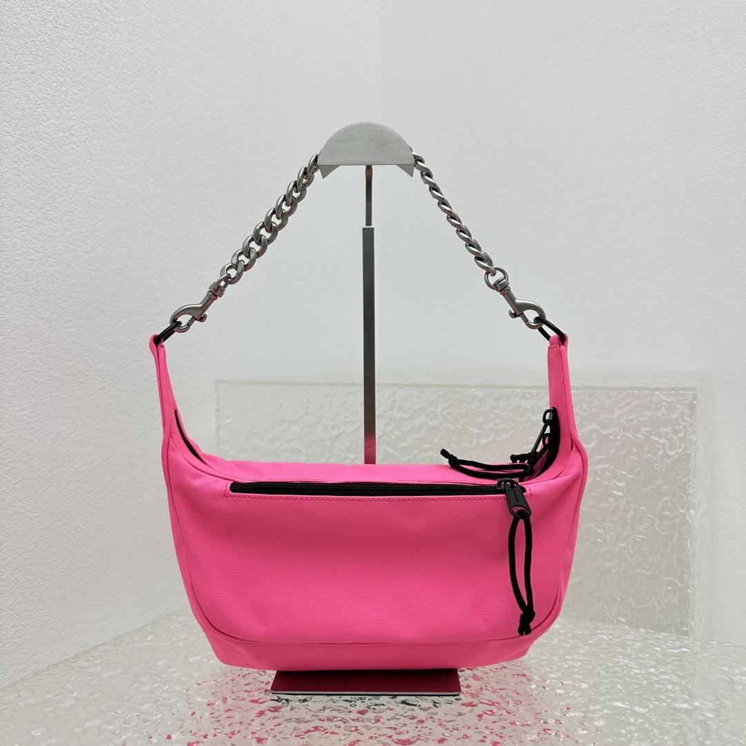 Balenciaga Raver Medium Bag With Chain In Neon Pink - DopestKickz