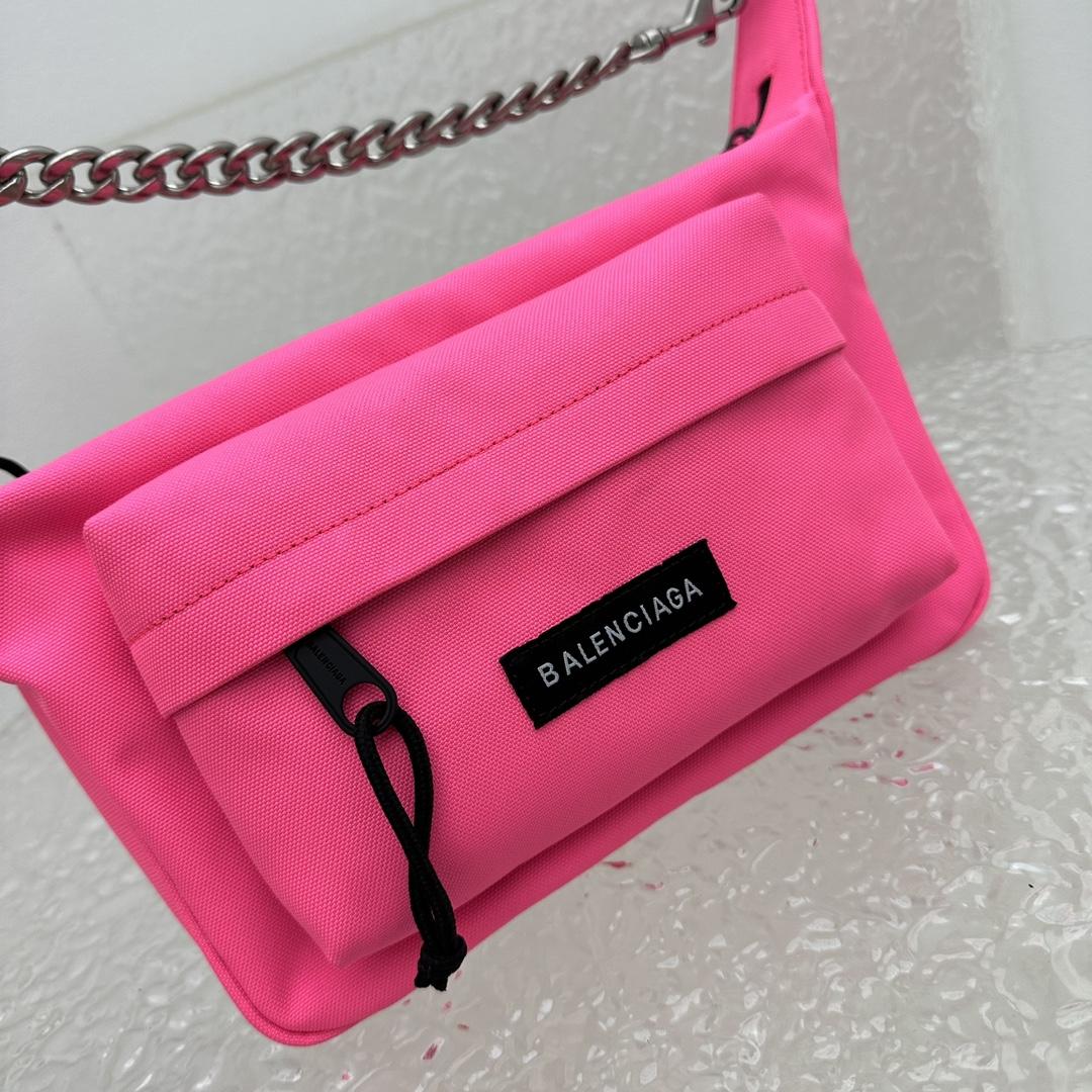 Balenciaga Raver Medium Bag With Chain In Neon Pink - DopestKickz