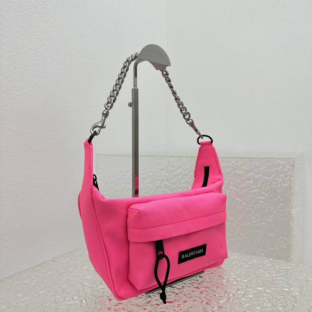 Balenciaga Raver Medium Bag With Chain In Neon Pink - DopestKickz
