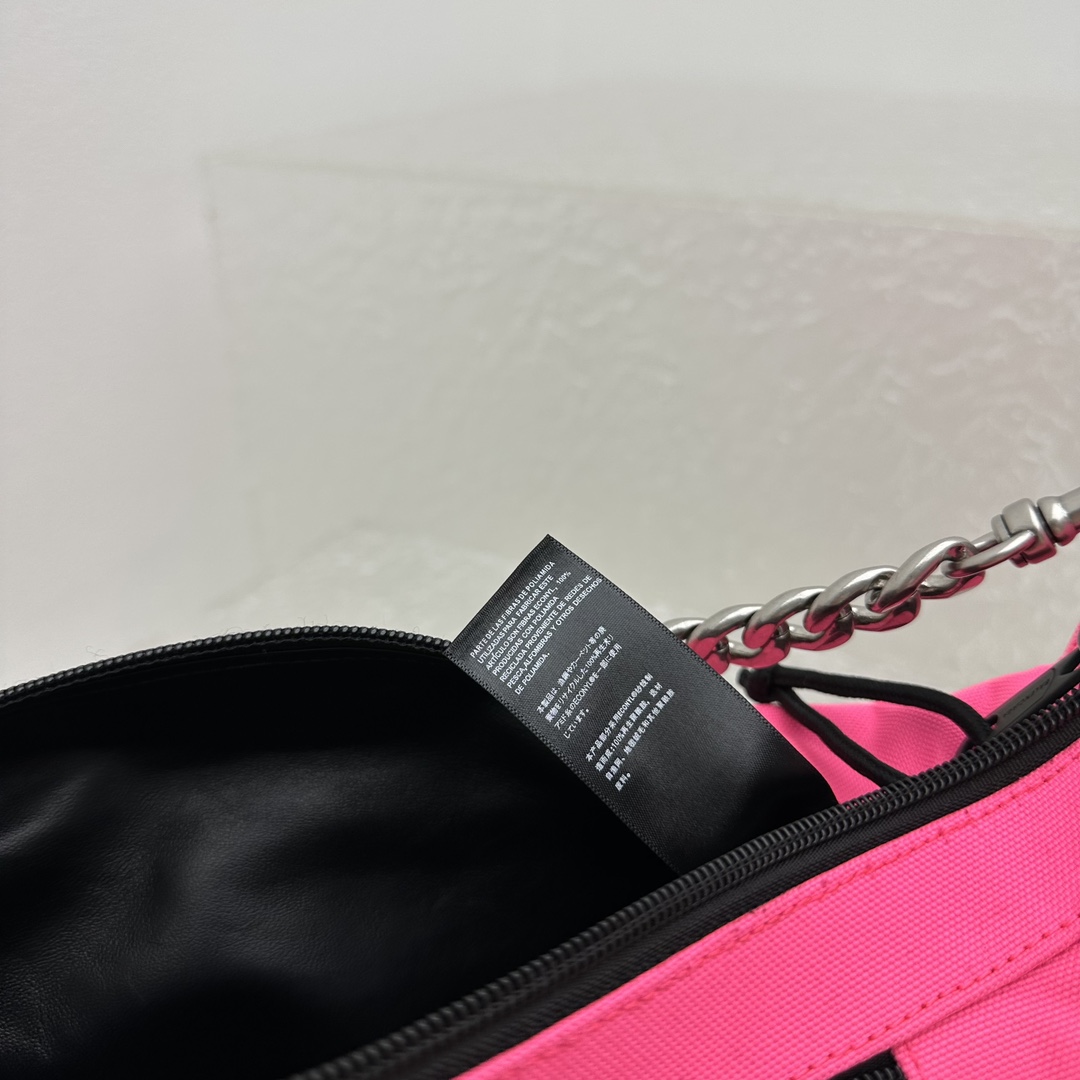Balenciaga Raver Medium Bag With Chain In Neon Pink - DopestKickz