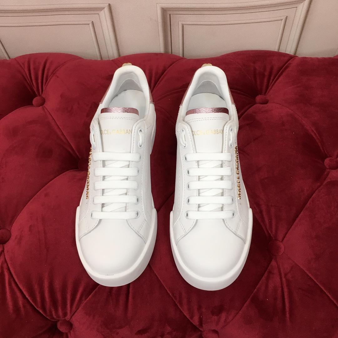 Dolce & Gabbana White Portofino Trainers With Pearl - DopestKickz
