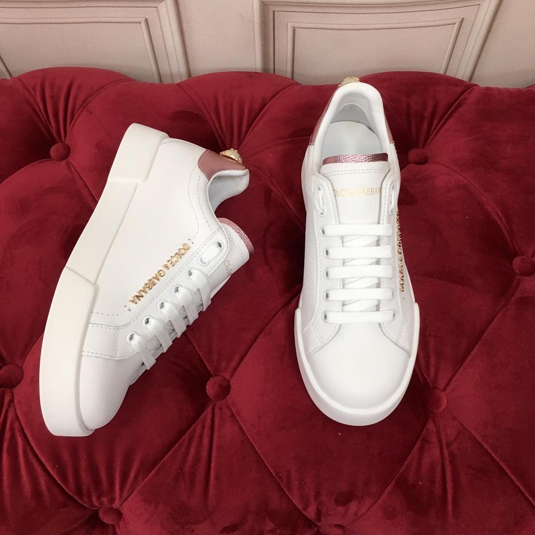 Dolce & Gabbana White Portofino Trainers With Pearl - DopestKickz