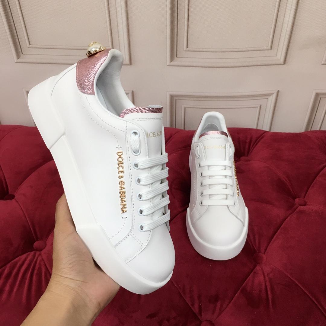 Dolce & Gabbana White Portofino Trainers With Pearl - DopestKickz