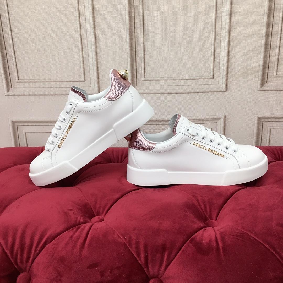 Dolce & Gabbana White Portofino Trainers With Pearl - DopestKickz