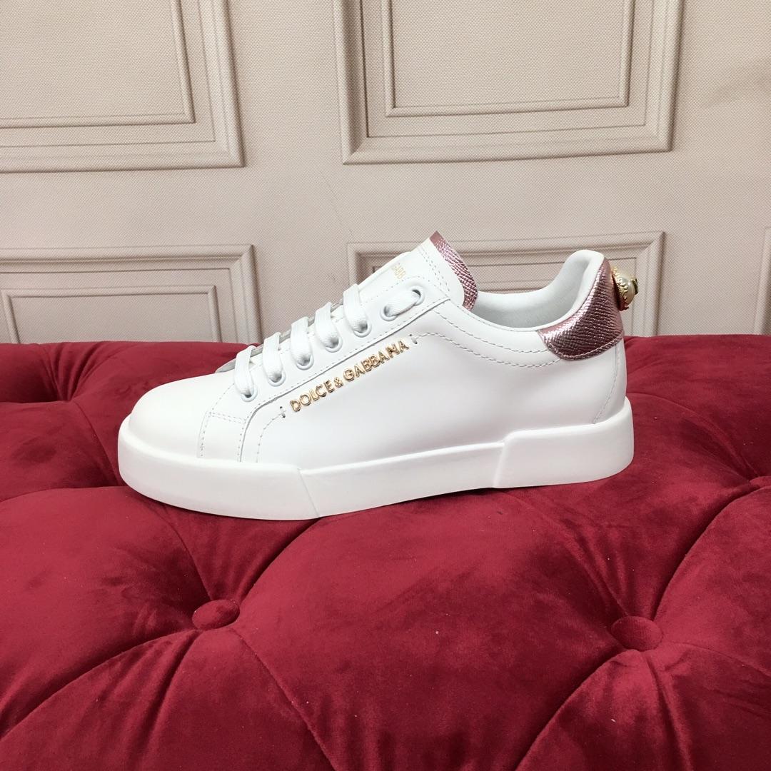 Dolce & Gabbana White Portofino Trainers With Pearl - DopestKickz