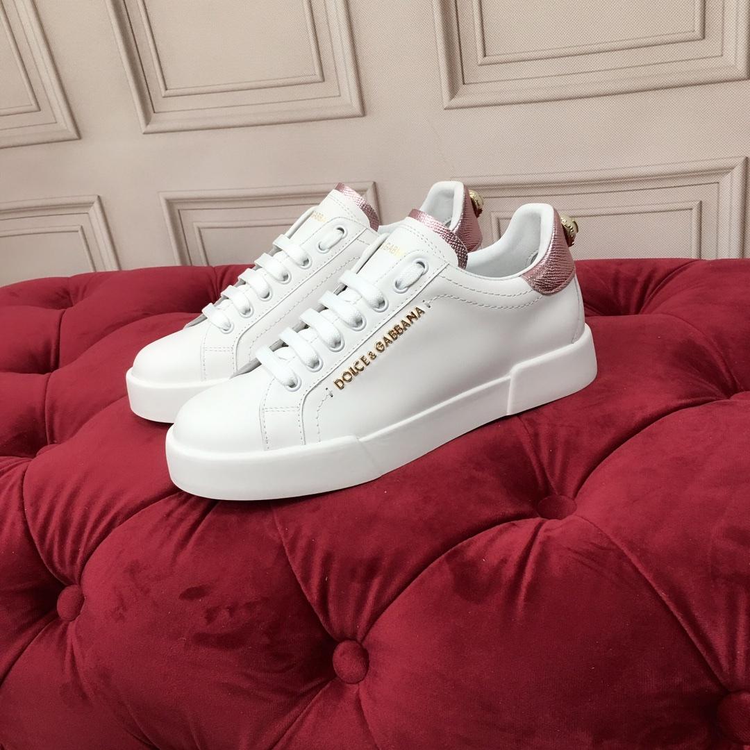 Dolce & Gabbana White Portofino Trainers With Pearl - DopestKickz