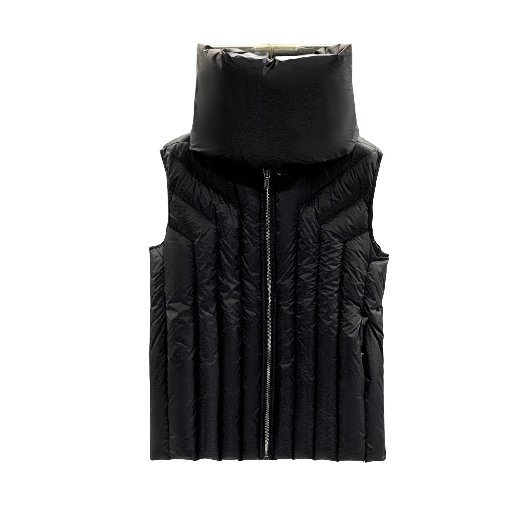 Rick Owens Black Quilted Down Vest - DopestKickz
