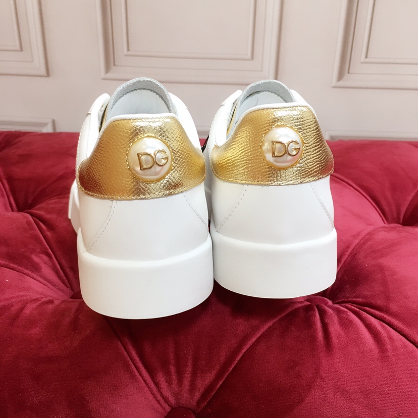 Dolce & Gabbana White Portofino Trainers With Pearl - DopestKickz