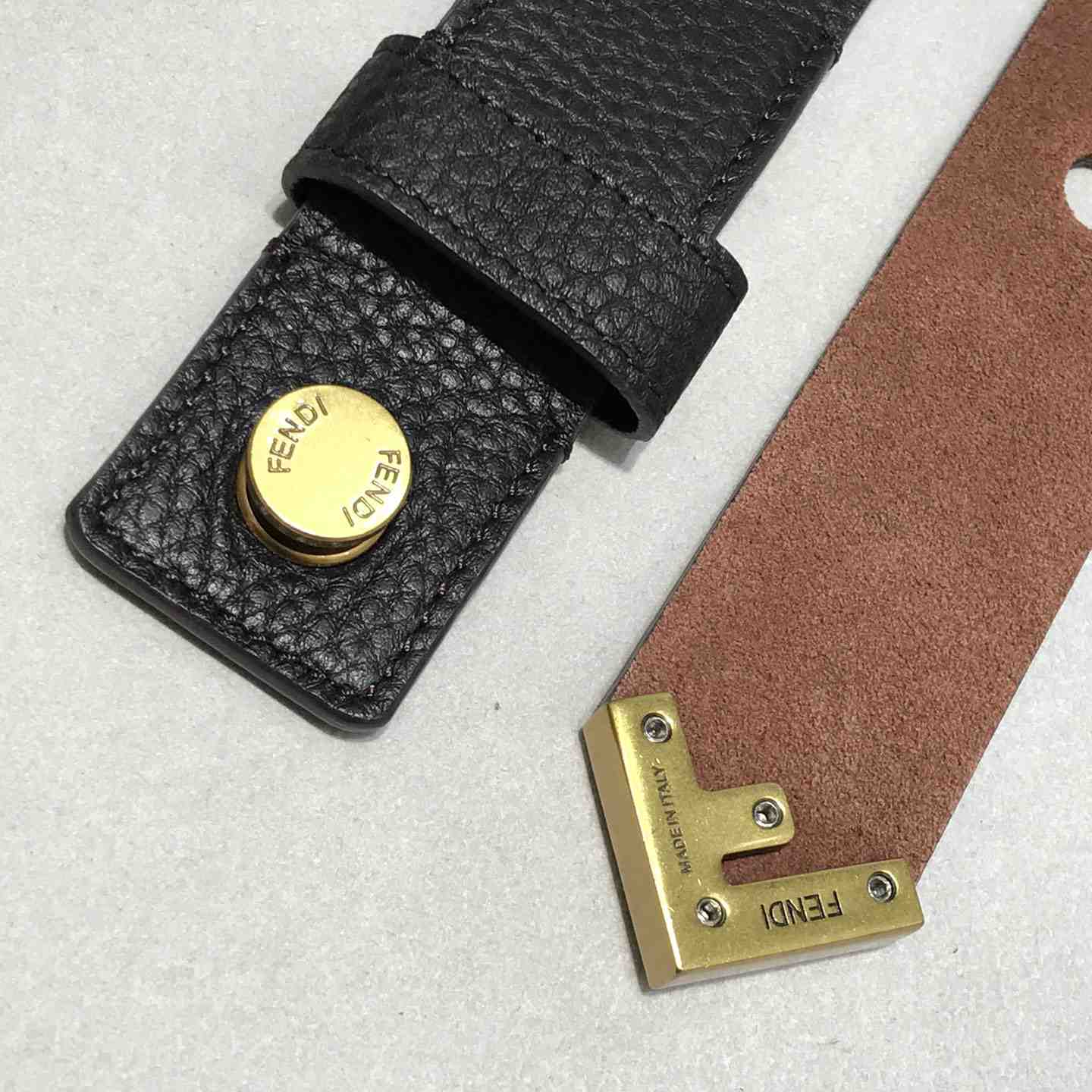 Fendi Women Long Tie Belt With F-Shaped Tip - DopestKickz