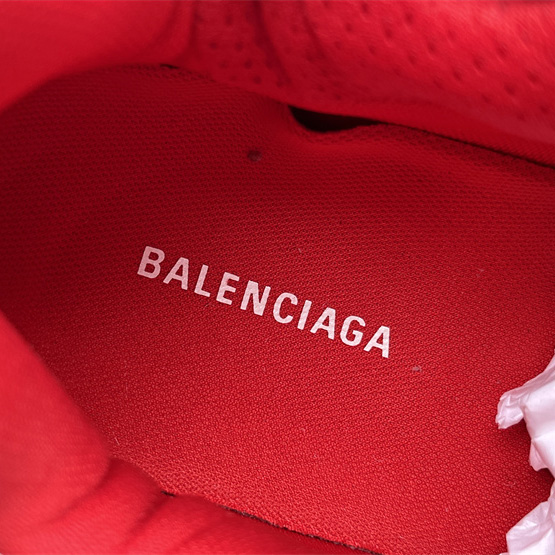 Balenciaga Runner Sneaker In White And Red Mesh And Nylon - DopestKickz