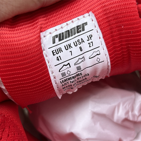 Balenciaga Runner Sneaker In White And Red Mesh And Nylon - DopestKickz