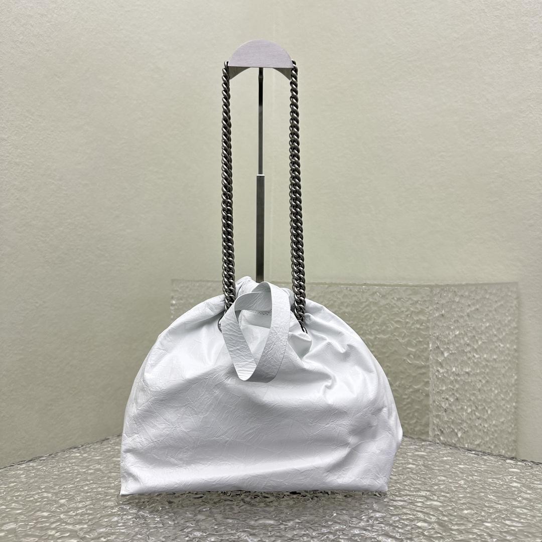 Balenciaga Crush Small Tote Bag In White(27X10X32CM) - DopestKickz