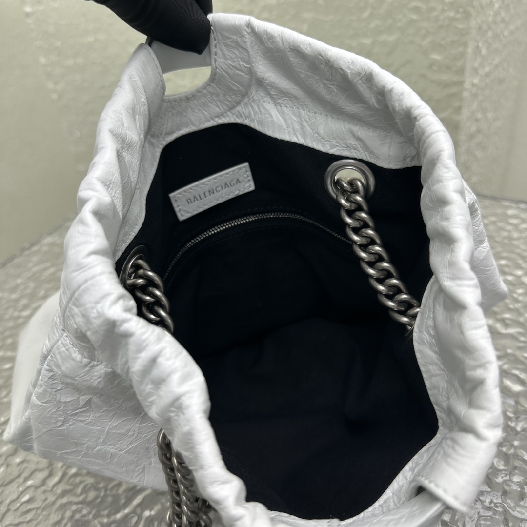 Balenciaga Crush Small Tote Bag In White(27X10X32CM) - DopestKickz