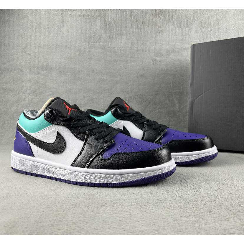 Nike Air Jordan 1 Low"Black/Purple/Aqua" Sneaker  553558-154 - DopestKickz
