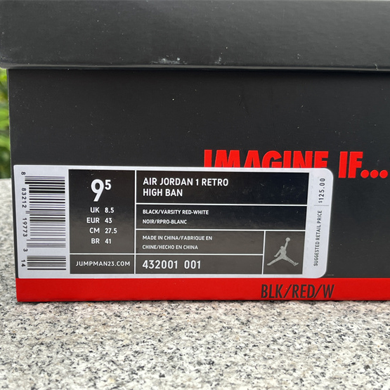 Air Jordan 1 “Banned” Sneaker      432001-001  - DopestKickz