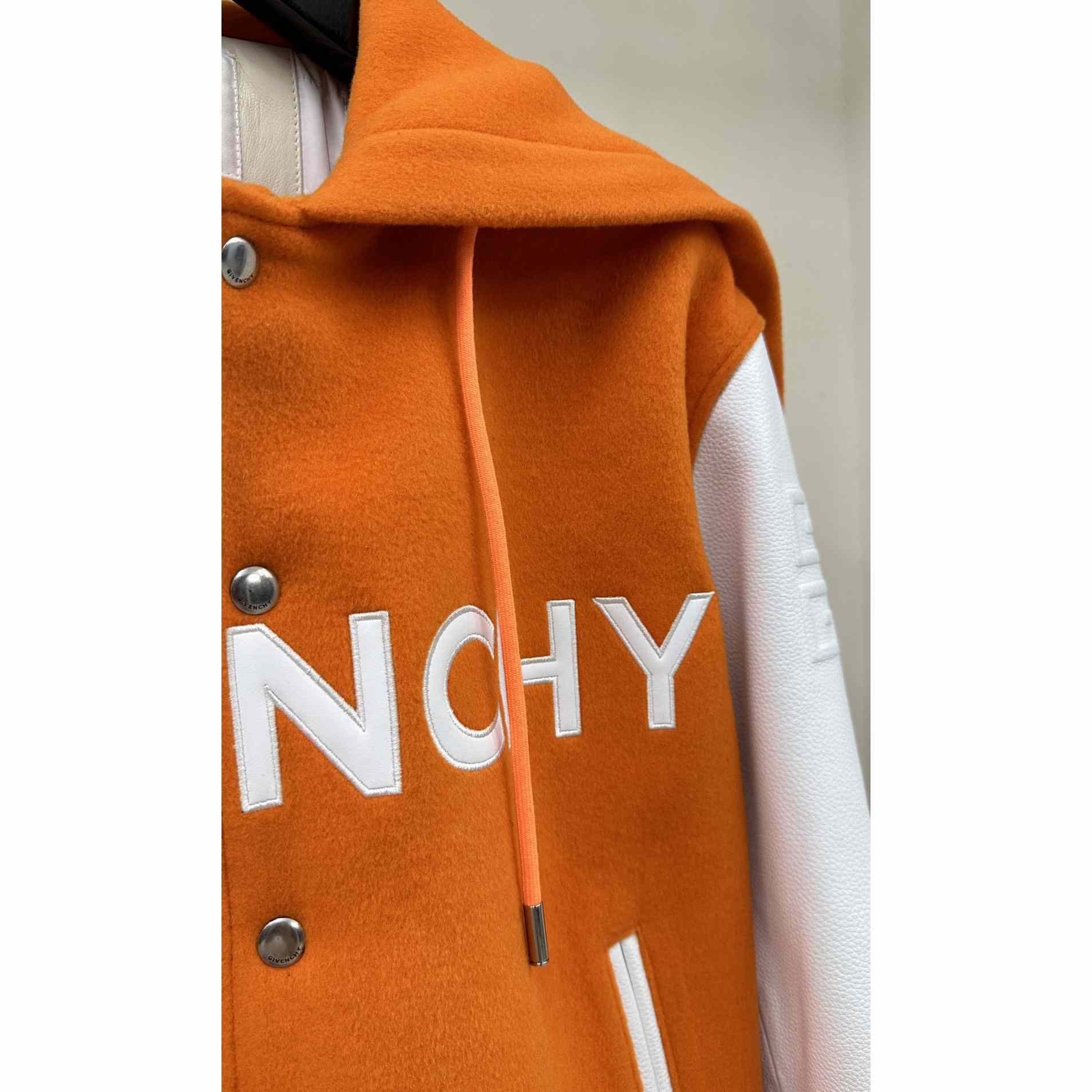 Givenchy Hooded Varsity Jacket In Wool And Leather - DopestKickz