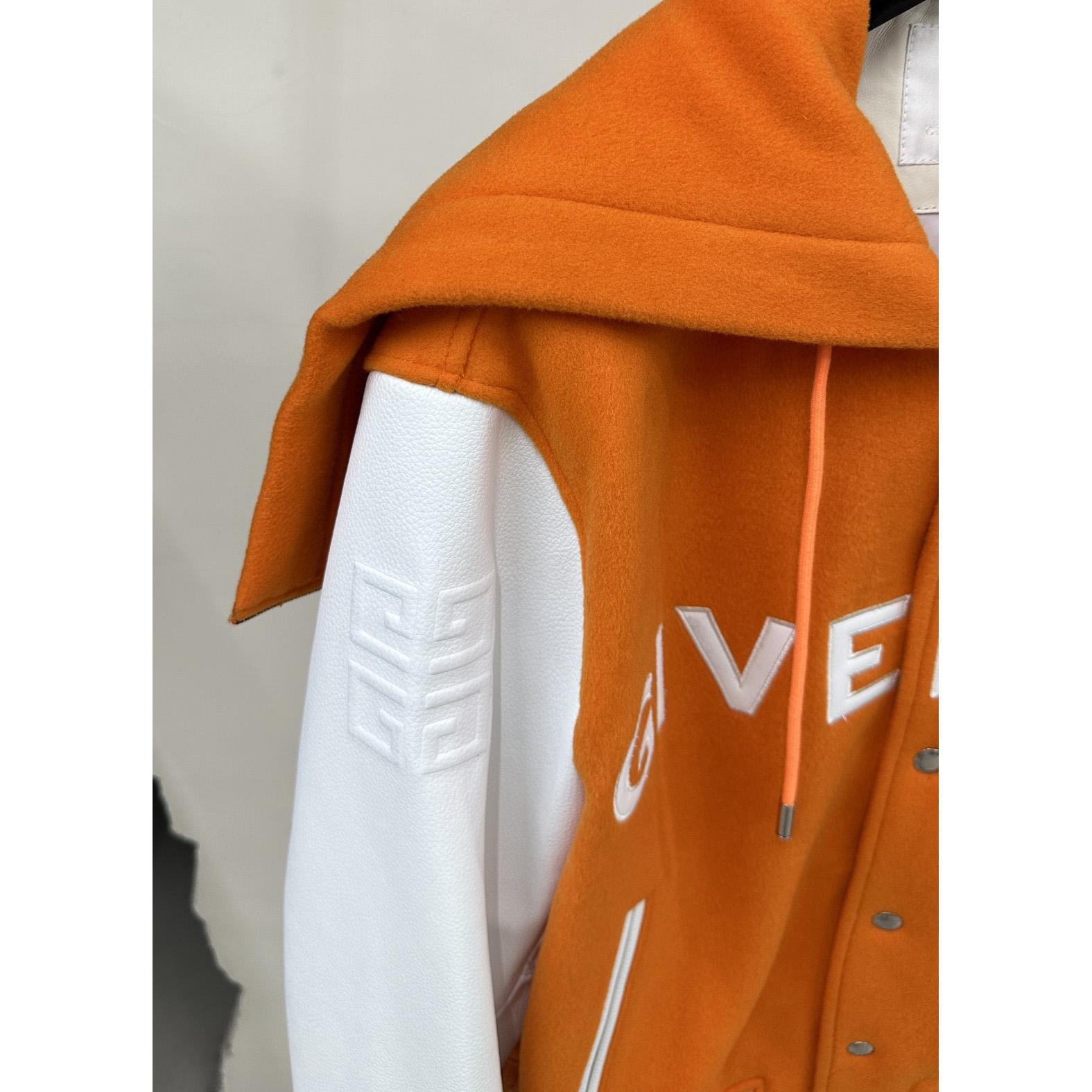 Givenchy Hooded Varsity Jacket In Wool And Leather - DopestKickz