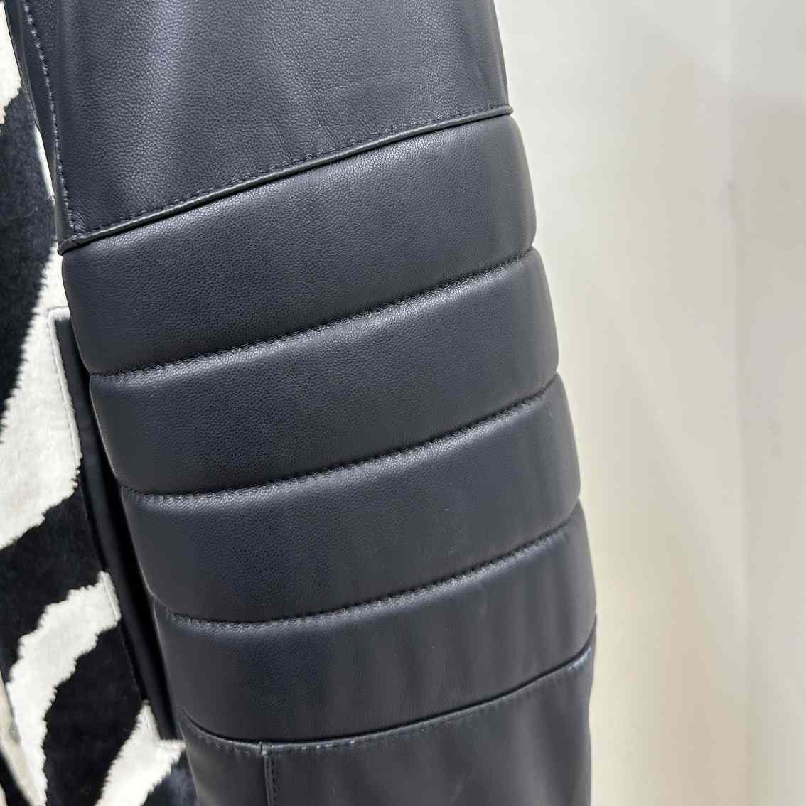 Balmain Zebra Pattern Leather Bomber Jacket - DopestKickz