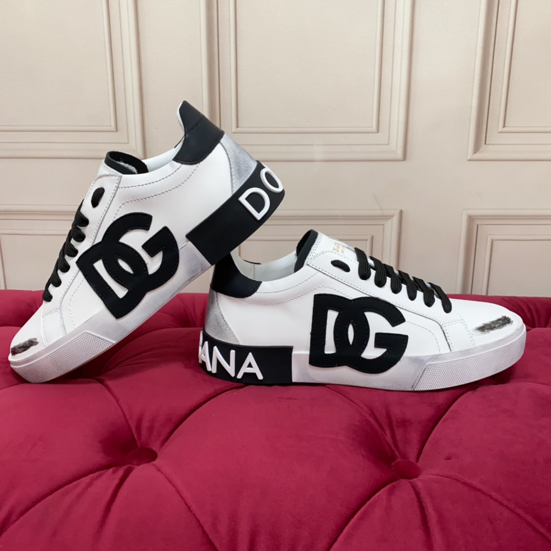 Dolce & Gabbana Portofino Vintage Calfskin Sneakers - DopestKickz