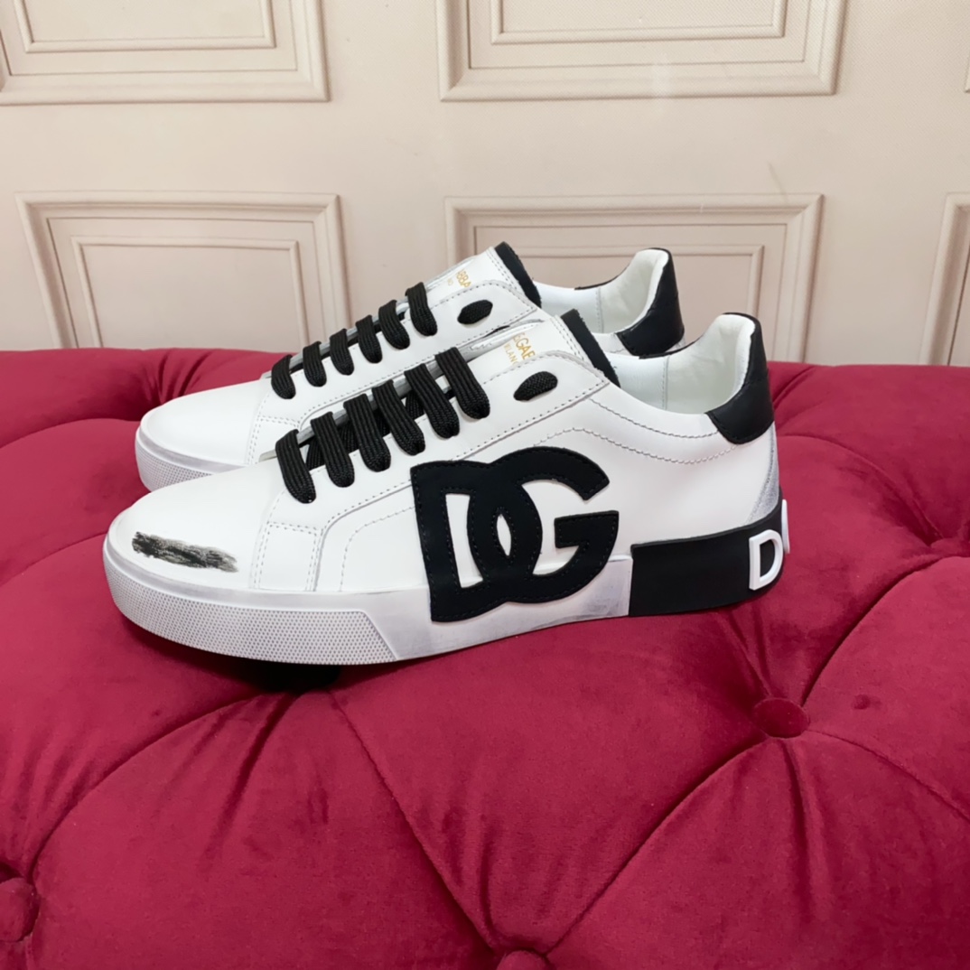 Dolce & Gabbana Portofino Vintage Calfskin Sneakers - DopestKickz