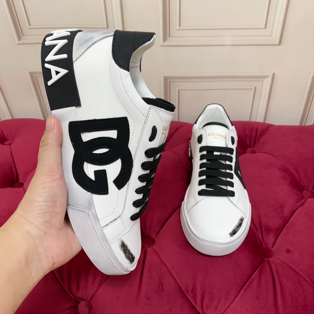 Dolce & Gabbana Portofino Vintage Calfskin Sneakers - DopestKickz