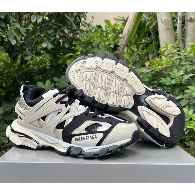 Balenciaga Track Sneaker In Beige And Black Mesh And Nylon - DopestKickz