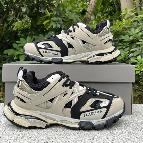 Balenciaga Track Sneaker In Beige And Black Mesh And Nylon - DopestKickz