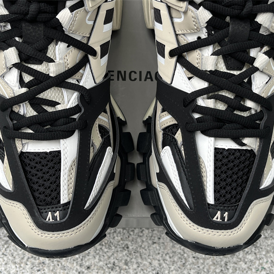 Balenciaga Track Sneaker In Beige And Black Mesh And Nylon - DopestKickz