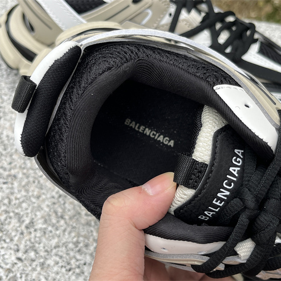 Balenciaga Track Sneaker In Beige And Black Mesh And Nylon - DopestKickz