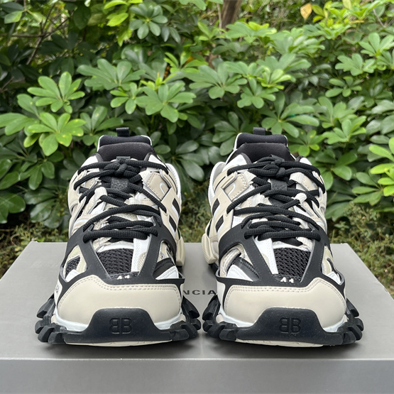 Balenciaga Track Sneaker In Beige And Black Mesh And Nylon - DopestKickz