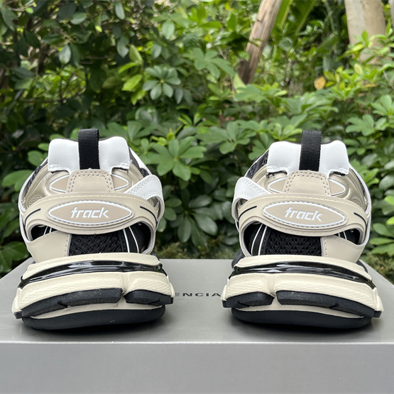 Balenciaga Track Sneaker In Beige And Black Mesh And Nylon - DopestKickz