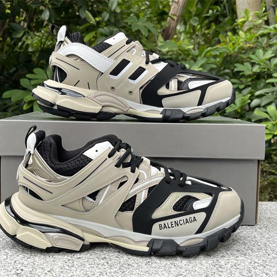Balenciaga Track Sneaker In Beige And Black Mesh And Nylon - DopestKickz