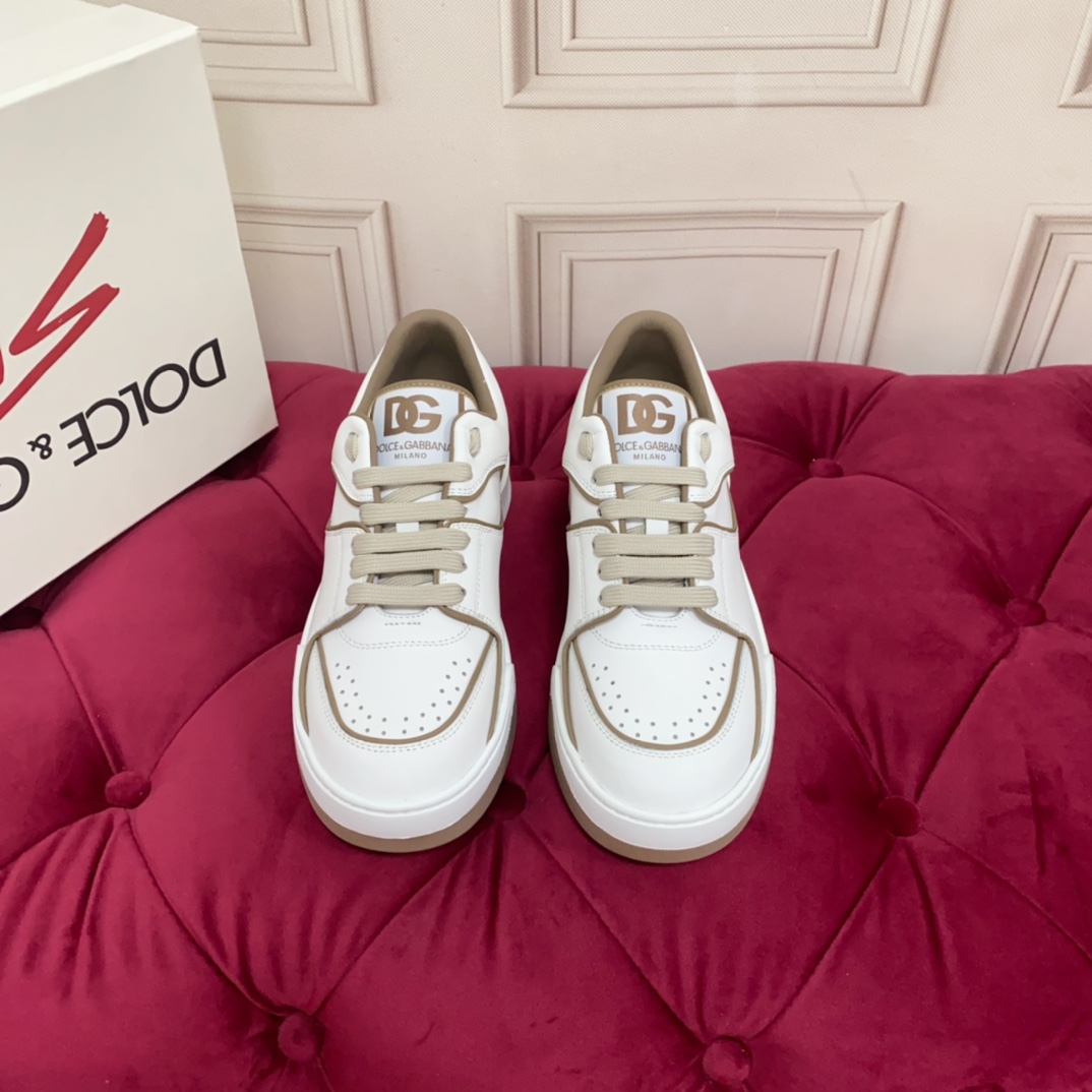 Dolce & Gabbana White New Roma Sneakers - DopestKickz