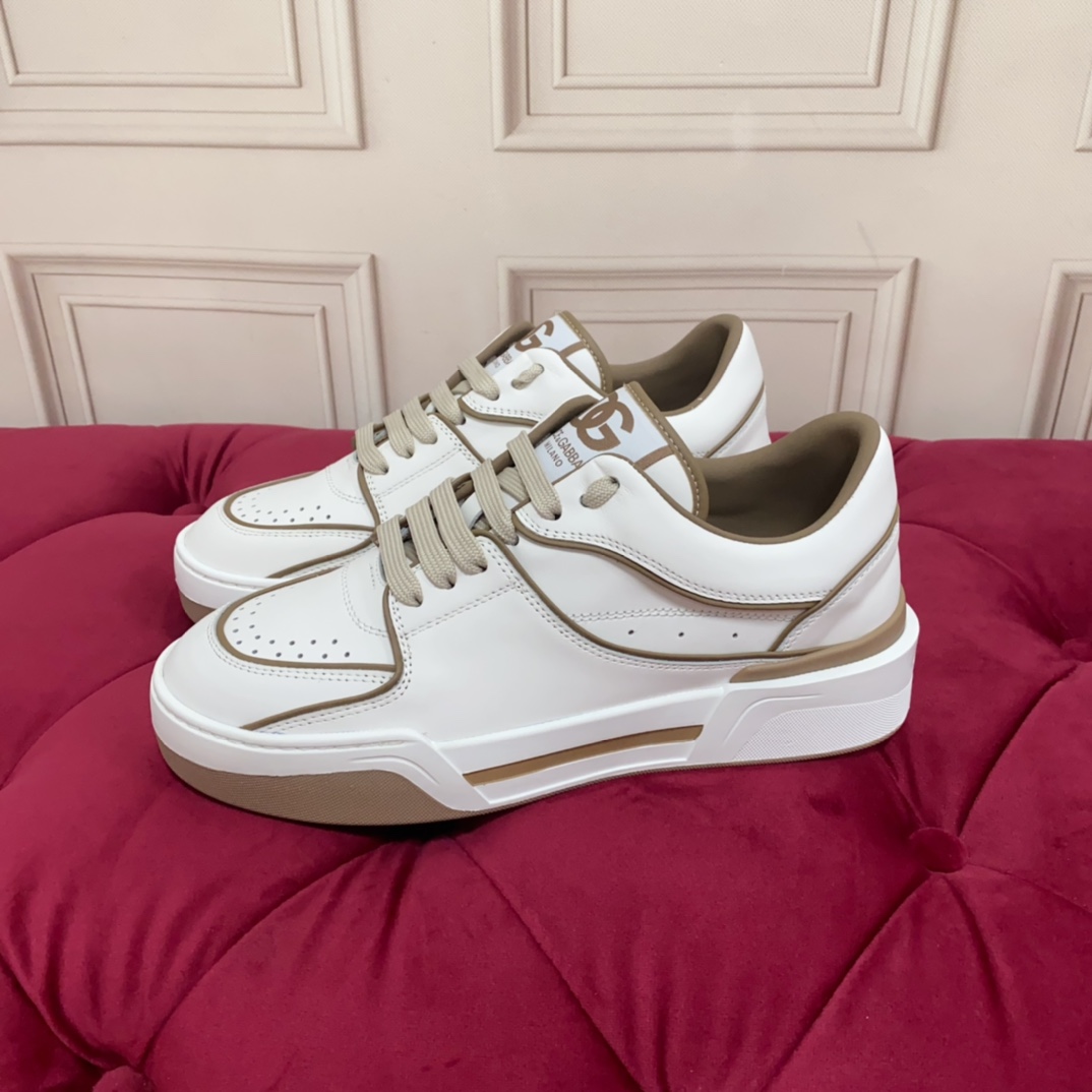 Dolce & Gabbana White New Roma Sneakers - DopestKickz